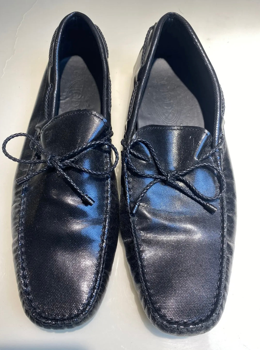 Tod’s Textured Leather Bow Loafers