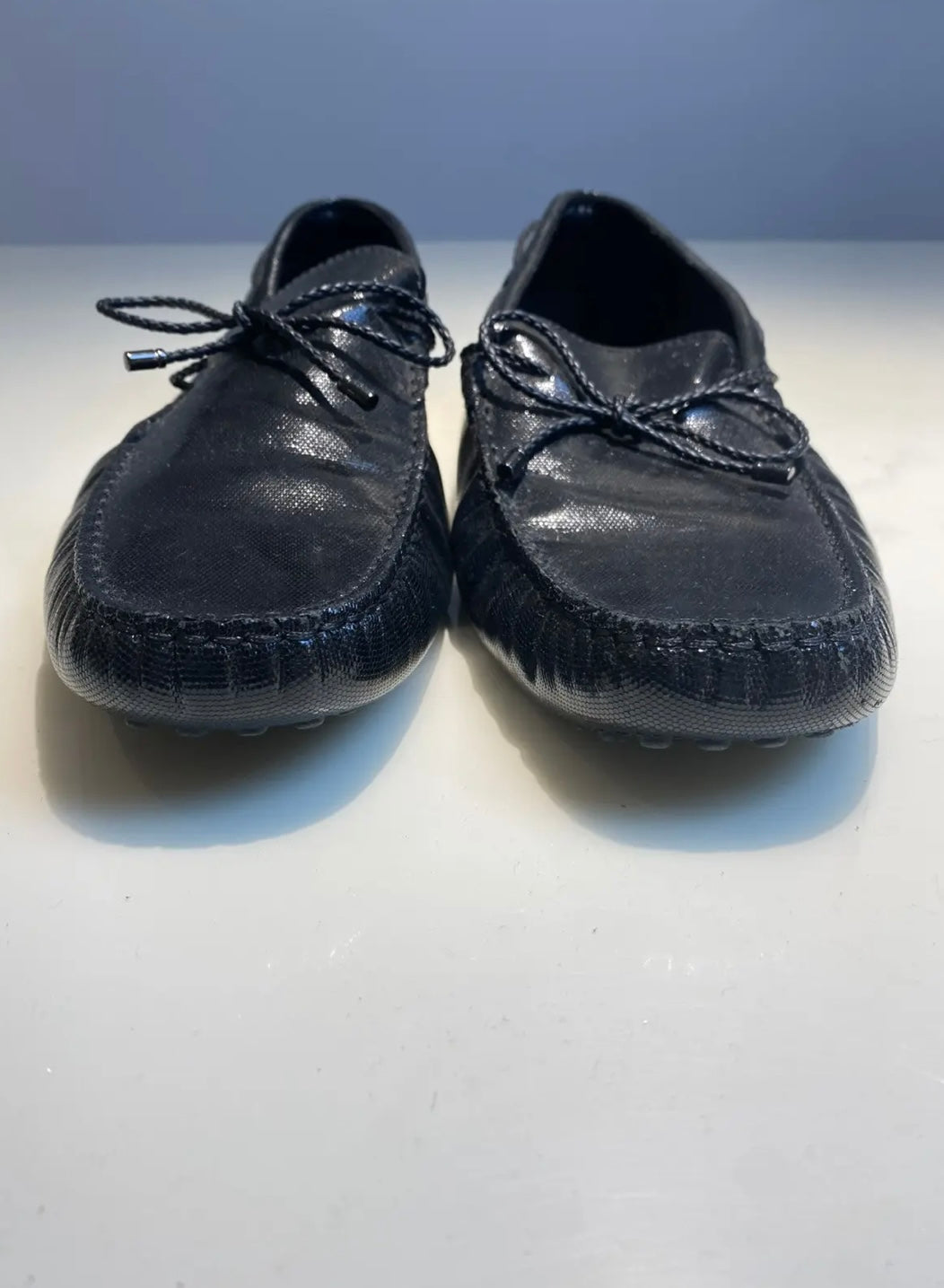 Tod’s Textured Leather Bow Loafers