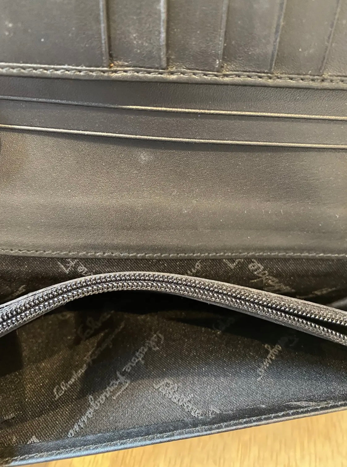 Salvatore Ferragamo Long Wallet with Gold-Tone Clasp