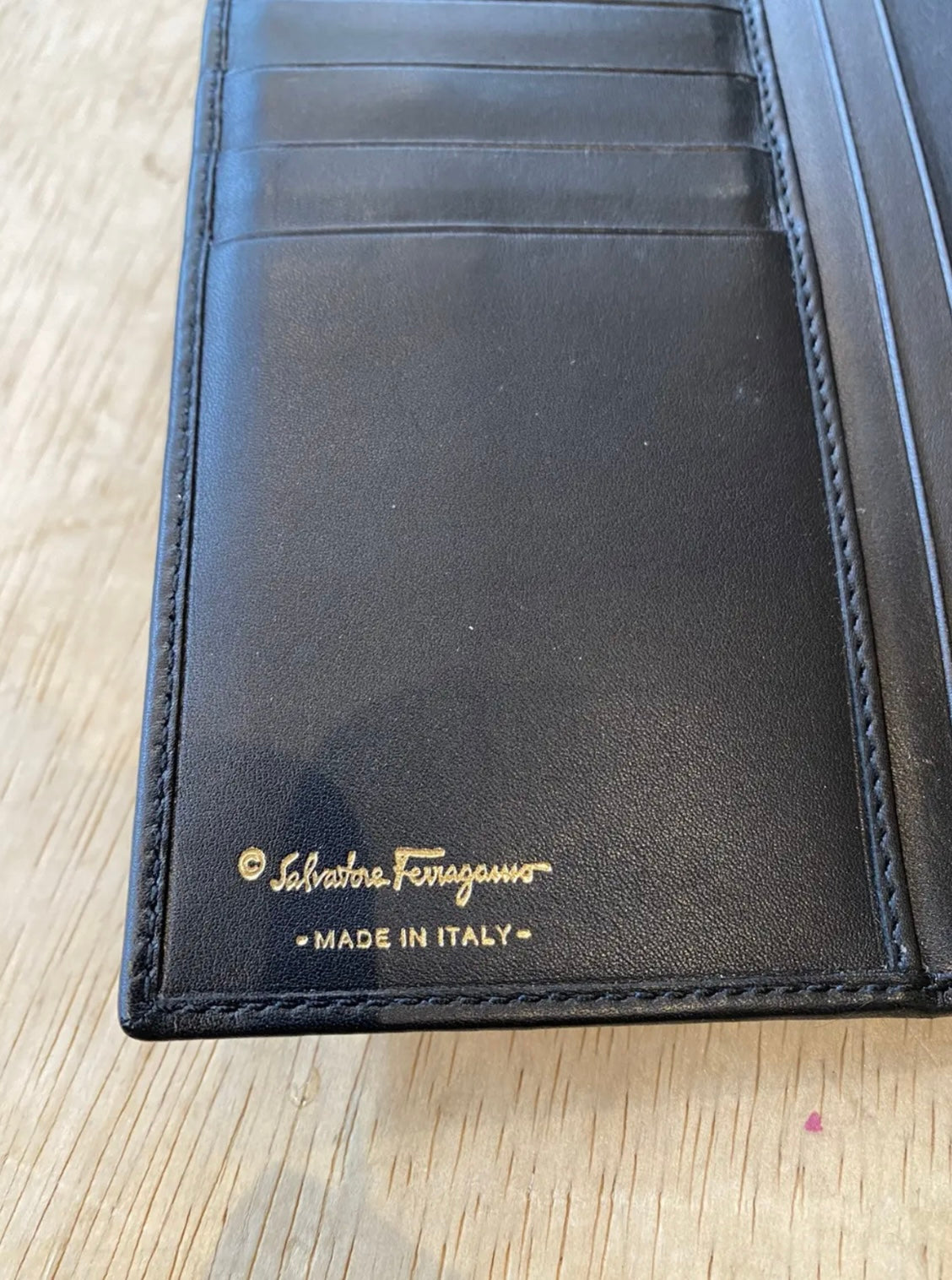 Salvatore Ferragamo Long Wallet with Gold-Tone Clasp