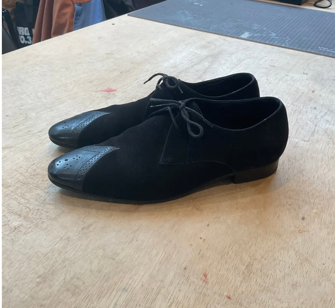 Saint Laurent Paris Suede & Leather Brogue Dress Shoes