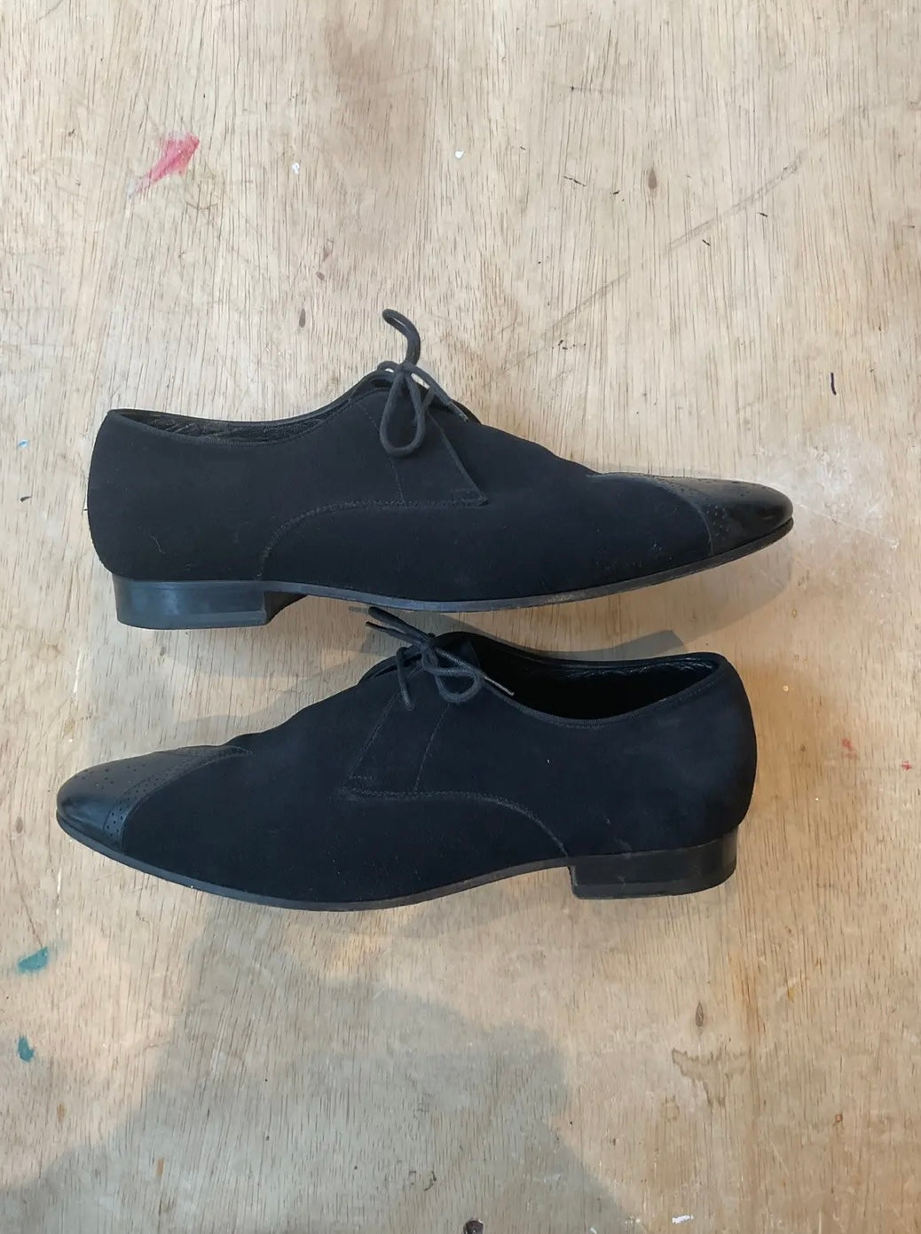 Saint Laurent Paris Suede & Leather Brogue Dress Shoes