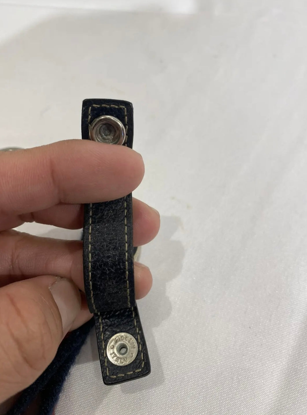 Gucci Navy & Red Stripe Lanyard Keychain